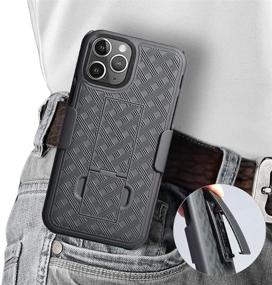 img 2 attached to 📱 Aduro Combo Case and Holster for iPhone 11 Pro, Slim Shell and Swivel Belt Clip Holster, with Built-in Kickstand for Apple iPhone