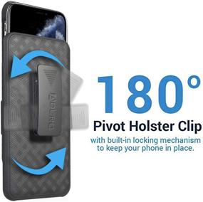 img 1 attached to 📱 Aduro Combo Case and Holster for iPhone 11 Pro, Slim Shell and Swivel Belt Clip Holster, with Built-in Kickstand for Apple iPhone