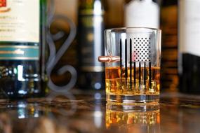 img 2 attached to 🥃 Real Projectile American Flag Whiskey Rocks Glass - Premium Hand Blown Glassware for Scotch, Bourbon, or Whiskey - 8 Oz Old Fashioned - .308 Bullet Whiskey Glass