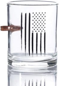 img 3 attached to 🥃 Real Projectile American Flag Whiskey Rocks Glass - Premium Hand Blown Glassware for Scotch, Bourbon, or Whiskey - 8 Oz Old Fashioned - .308 Bullet Whiskey Glass