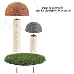 img 2 attached to Lanzhou Cat Scratching Post - Mushroom Design, Natural Sisal Cute Kitten Scratching Post for Indoor Cats - Brown Color