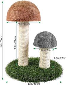 img 3 attached to Lanzhou Cat Scratching Post - Mushroom Design, Natural Sisal Cute Kitten Scratching Post for Indoor Cats - Brown Color