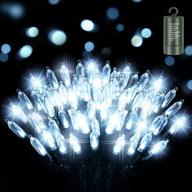 🎄 battery christmas lights, 36ft 100 led christmas mini string lights, 8 modes battery operated fairy string lights, waterproof christmas tree lights for home, garden, holiday decorations(white) logo