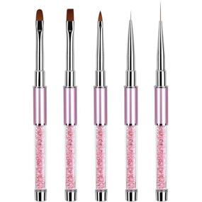 img 4 attached to Ycyan Rhinestone Handle Brushes Professional Foot, Hand & Nail Care and Nail Art & Polish