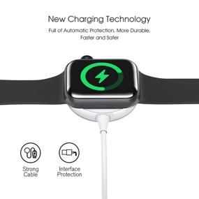 img 2 attached to 🔌 1M Магнитный кабель для зарядки iWatch - Портативное беспроводное зарядное устройство совместимое с Apple Watch серии Se, 6, 5, 4, 3, 2, 1