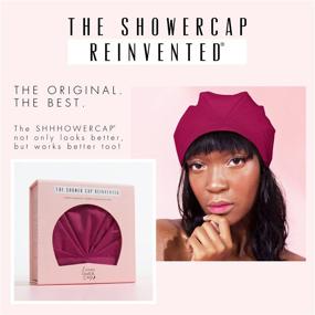 img 3 attached to SHHHOWERCAP Luxury Reusable Shower Cap for Women - Original Bathing Accessory, Shower Accessory for Women - Not Basic!