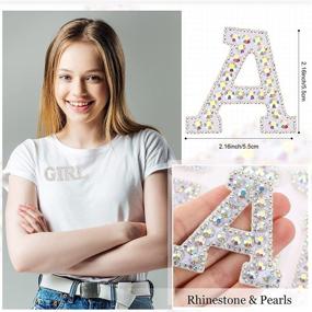 img 3 attached to Glam up Your Crafts with 26 Piece Rhinestone Iron On Patch A-Z White Pearl Bling Rhinestone Letter Patch Glitter Alphabet Applique Rhinestone Pearl English Letter - Perfect DIY Craft Supplies (AB Colors)