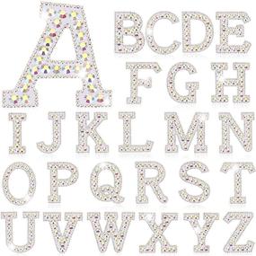 img 4 attached to Glam up Your Crafts with 26 Piece Rhinestone Iron On Patch A-Z White Pearl Bling Rhinestone Letter Patch Glitter Alphabet Applique Rhinestone Pearl English Letter - Perfect DIY Craft Supplies (AB Colors)