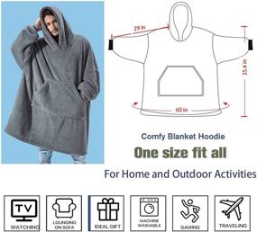 img 1 attached to Wearable Blanket Hoodies Sleeves Sweatshirts Bedding