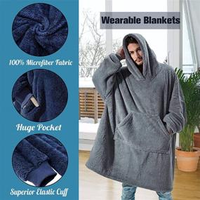 img 3 attached to Wearable Blanket Hoodies Sleeves Sweatshirts Bedding