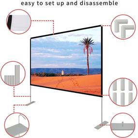 img 2 attached to 120 inch Portable Projection Screen with Stand - 16:9 4K HD Rear/Front Projections Movies Screen for Indoor/Outdoor Home Theater, Backyard Cinema, and Travel - Includes Carry Bag