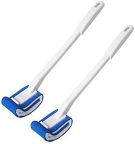 img 4 attached to 🚽 Toilet Brush Set - 2 Pack, Scratch-Free Curved Design, Good Grip, Easy to Use for Deep Cleaning, No Scratching or Splashing, Convenient Storage - Ideal Bathroom Cleaning Tool