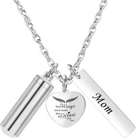 img 4 attached to 💖 BGAFLOVE Urn Necklace for Women: Heart Cylinder Cremation Jewelry for Human Ashes - Memorial Keepsake Pendant Locket