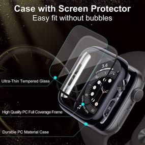 img 3 attached to 📱 Liwin 3-Pack Tempered Glass Screen Protector Cases for Apple Watch SE/Series 6/5/4 40mm - Protect Your iWatch in Style!