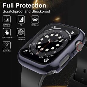 img 2 attached to 📱 Liwin 3-Pack Tempered Glass Screen Protector Cases for Apple Watch SE/Series 6/5/4 40mm - Protect Your iWatch in Style!