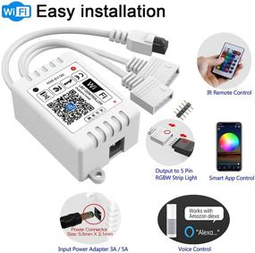 img 2 attached to 🌈 GIDEALED Smart WiFi RGBW LED Controller: Voice/APP Control, Compatible with Alexa & Google Assistant