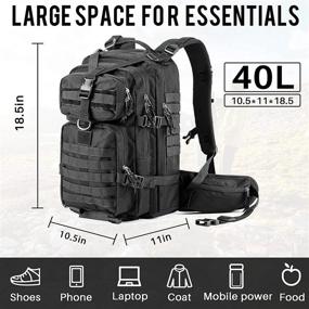 img 3 attached to 🎒 SHARKMOUTH 40L Tactical Hydration Backpack: A Must-Have Military Pack with 2.5L Water Bladder for Hiking, Running - Ideal for Men, Women, and Kids