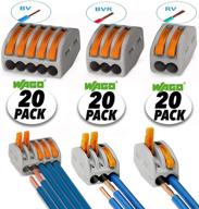 wago lever-nut assortment pack - 2 port (20), 3 port (20), and 5 port (20) compact connector terminal block wire push cable connector - conductor terminals for 12-28 awg wire - 32a capacity logo