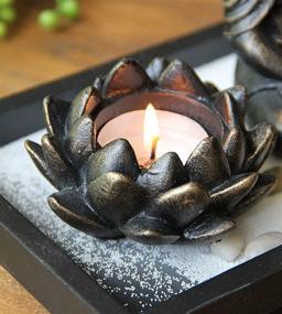 img 2 attached to 🧘 YYW Buddha Resin Incense Sticker Burner Holder: Lotus Tea Light Candle Holder & Zen Statue Ornament for Home Décor