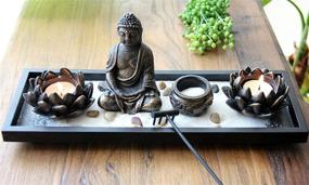 img 4 attached to 🧘 YYW Buddha Resin Incense Sticker Burner Holder: Lotus Tea Light Candle Holder & Zen Statue Ornament for Home Décor