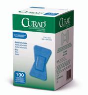 🩹 curad-non25513 fingertip adhesive bandages, food service blue detectable bandage, 100 count – shop now!" логотип