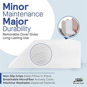 img 2 attached to 🔼 Restorology Leg Elevation Pillow - Post Surgery Bed Rest, Foam Wedge Pillows for Leg & Knee Support, Alleviates Foot, Hip & Lower Back Pain, Enhances Circulation - Includes Removable Cover