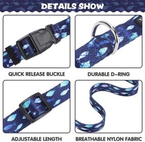 img 1 attached to 🐶 Stylish 3-Pack Cute Dog Collars for Small to Medium Dogs in Summer Ocean Design - Adjustable & Cozy Puppy Collar Set with Marine Touch