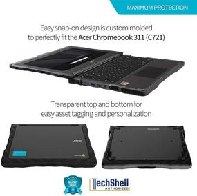 img 3 attached to Gumdrop DropTech Case for Acer Chromebook Spin 511 R752TN - Black, Rugged, School-Ready, Shock-Absorbing, Extreme Drop Protection - Laptop 2-in-1