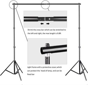 img 1 attached to Upgrade Your Studio Setup with the SLOW DOLPHIN 10Ft Adjustable Backdrop Support System Kit