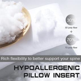img 3 attached to 🛍️ NEERYO Soft Polyester Throw Pillow Inserts - Hypoallergenic Sham Stuffer for Decorative Pillows on Bed, Couch, or Sofa - Machine Washable, White Square Form Set of 2 - 18 x 18 Inch (45 x 45 cm)