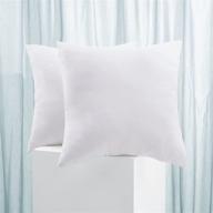 🛍️ neeryo soft polyester throw pillow inserts - hypoallergenic sham stuffer for decorative pillows on bed, couch, or sofa - machine washable, white square form set of 2 - 18 x 18 inch (45 x 45 cm) logo
