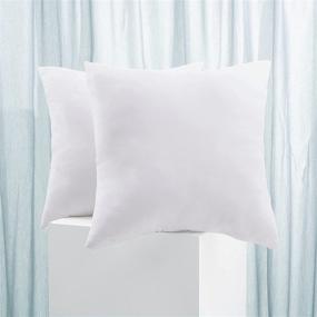 img 4 attached to 🛍️ NEERYO Soft Polyester Throw Pillow Inserts - Hypoallergenic Sham Stuffer for Decorative Pillows on Bed, Couch, or Sofa - Machine Washable, White Square Form Set of 2 - 18 x 18 Inch (45 x 45 cm)