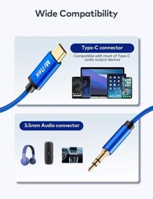 img 3 attached to Rex Type-C to 3.5mm Cable - Nylon Braided USB-C to Aux Audio Cord for Car Headphones and 🔌 Speakers - Compatible with Samsung Galaxy Note 10/10+ S10/10+ Google Pixel 3 4 iPad Pro 2018 (Blue, 3.9ft/1.2m [1-Pack])