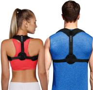 universal posture corrector: adjustable back brace for men and women, clavicle support, pain relief for neck, back & shoulder logo