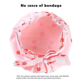img 2 attached to iSPECIAL Luxury Waterproof Shower Cap for Women with Long Hair - Reusable & Adjustable, Elegant Double Layer Bathing Cap