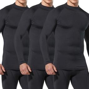 img 3 attached to 🔥 High-Performing ATHLIO Men's Thermal Compression Shirts: Stay Warm and Agile in Winter Sports & Running Activities - Available in 1, 2, or 3 Pack