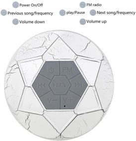 img 2 attached to 💎 Hromen Diamond Bluetooth Speaker with FM Radio, Portable Wireless Shower Speaker - IPX4 Waterproof, HD Sound, TWS, Suction Cup, RGB Light Inside, Cracking Tattoo (White)