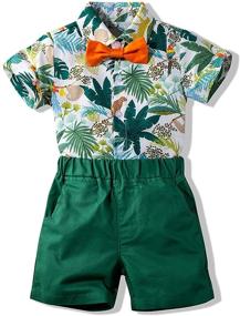 img 3 attached to 👕 Stay Cool and Stylish with Kimocat Summer Casual Button Down Boys' Clothing Sets