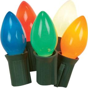 img 1 attached to 🎄 Bundle of 25 Opaque Multi-Colored C7 Christmas Lights on Green Wire