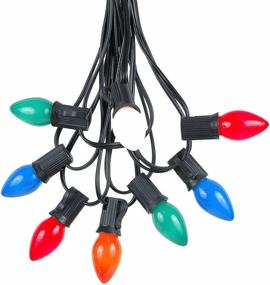 img 2 attached to 🎄 Bundle of 25 Opaque Multi-Colored C7 Christmas Lights on Green Wire