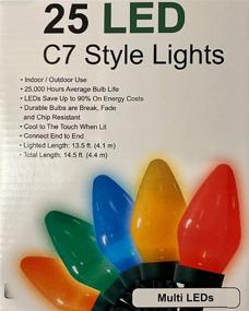 img 3 attached to 🎄 Bundle of 25 Opaque Multi-Colored C7 Christmas Lights on Green Wire