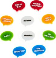 🎾 busybee tennis vibration dampener (10 pack) - unique tennis gift with 10 motivational slogans for kids, women, and players logo