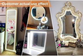 img 3 attached to 💡 Enhance Your Makeup Routine with LED Vanity Mirror Lights - 13ft Flexible Light Strip Kit, 6000K Daylight White, Dimmer, Power Supply - DIY Mirror Setup (Mirror not Included)