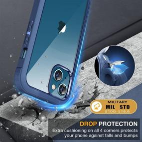 img 1 attached to 📱 Miracase Dark Blue iPhone 13 Case 6.1 inch: Full-Body Glass Clear with Tempered Glass Screen Protector, 2021 Upgrade