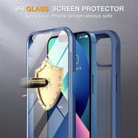 img 3 attached to 📱 Miracase Dark Blue iPhone 13 Case 6.1 inch: Full-Body Glass Clear with Tempered Glass Screen Protector, 2021 Upgrade