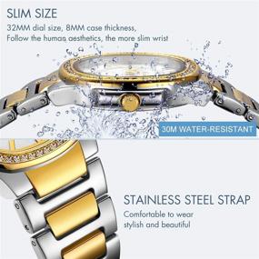 img 2 attached to GOLDEN HOUR Rhinestone Waterproof Wristwatch