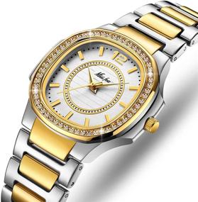 img 3 attached to GOLDEN HOUR Rhinestone Waterproof Wristwatch