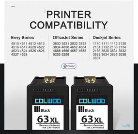 img 3 attached to COLWOD Upgraded 63XL Black Ink Cartridge Replacement for HP 63 XL for HP OfficeJet 3830 5255 5258 Envy 4520 4512 4513 4516 DeskJet 1112 1110 3630 3632 3634 2132 Printer (Pack of 2 Black)