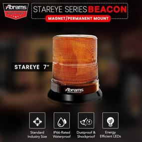img 3 attached to Abrams SAE Class-1 StarEye 7-Inch Dome 12 LED Magnet/Permanent Mount Construction Vehicle Warning Strobe Beacon Light - Amber