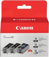 🖨️ canon pgi-35/cli-36 2 black and 1 color value pack compatible with ip100, ip110 - high-quality ink for optimal printing performance logo